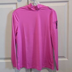 Jamie Sadock Ultra Pink Mock Neck Golf Shirt